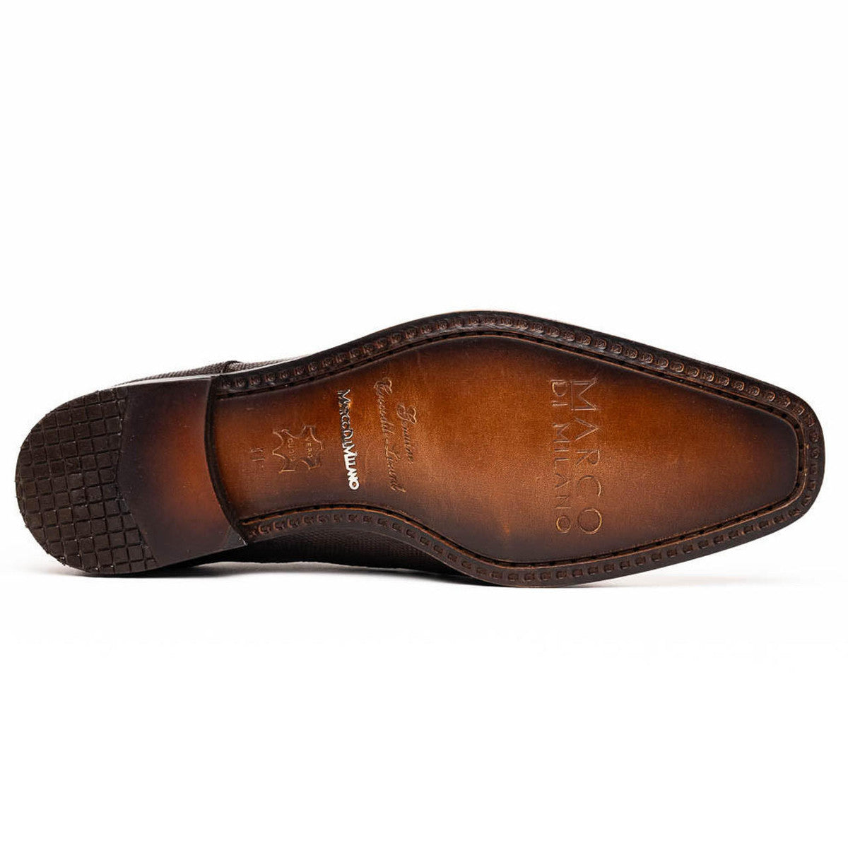 Brown Caiman Lizard Derby Shoes by Marco Di Milano