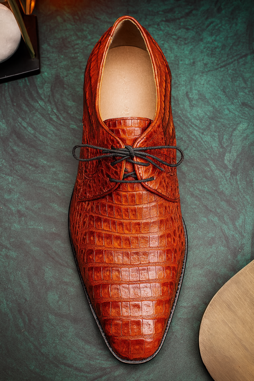 Marco Milano Cognac Caiman Derby Lacio Shoes