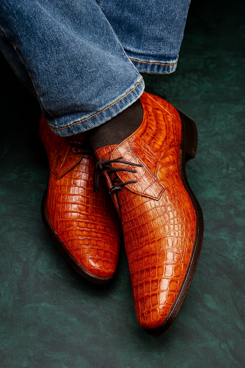 Marco Milano Cognac Caiman Derby Lacio Shoes