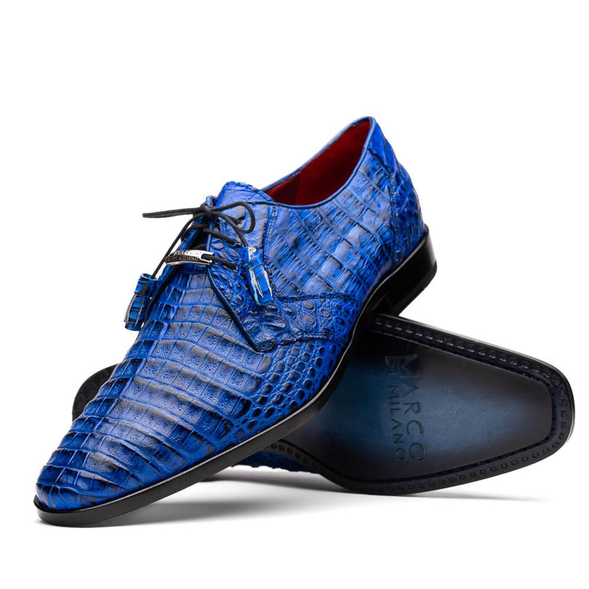 J Toe Western Blue Caiman Boots by Marco Milano