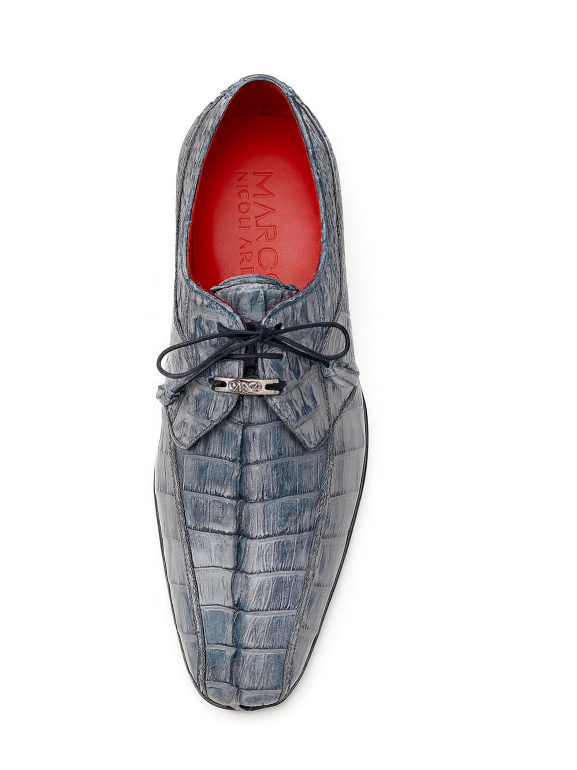 Marco Milano Grey Hornback Crocodile Dress Shoes