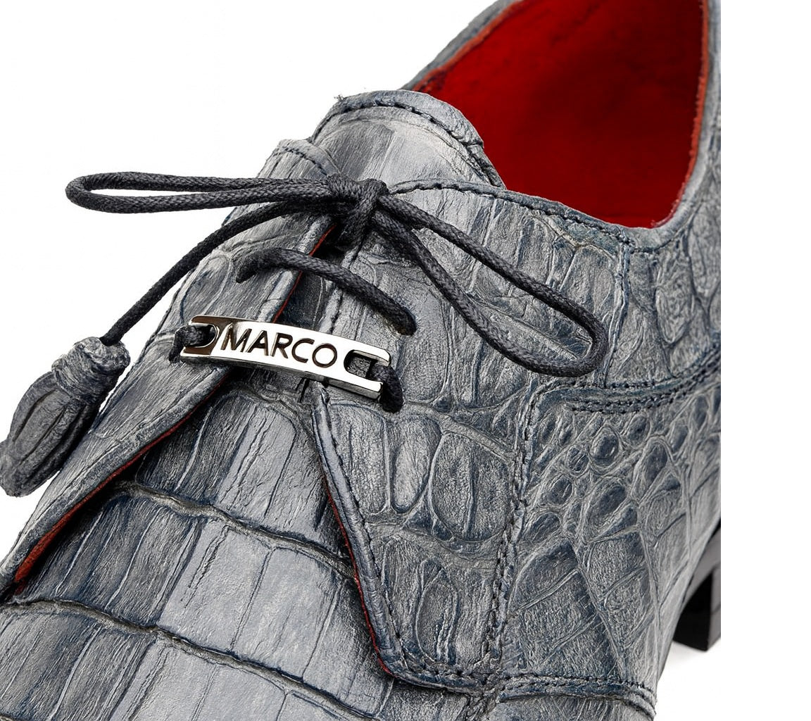 Marco Milano Grey Hornback Crocodile Dress Shoes