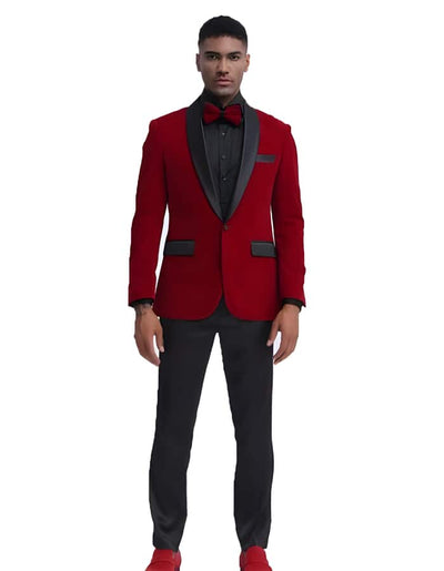 Mens Maroon and Black Suits - Black and burgundy suit