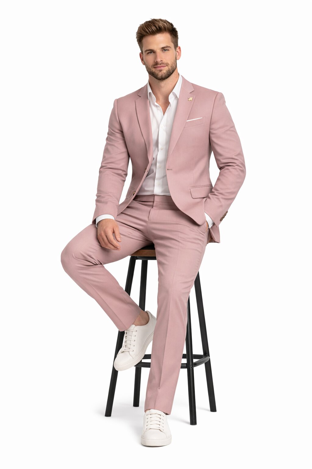 Blush Mauve Wedding Slim Suit for Men