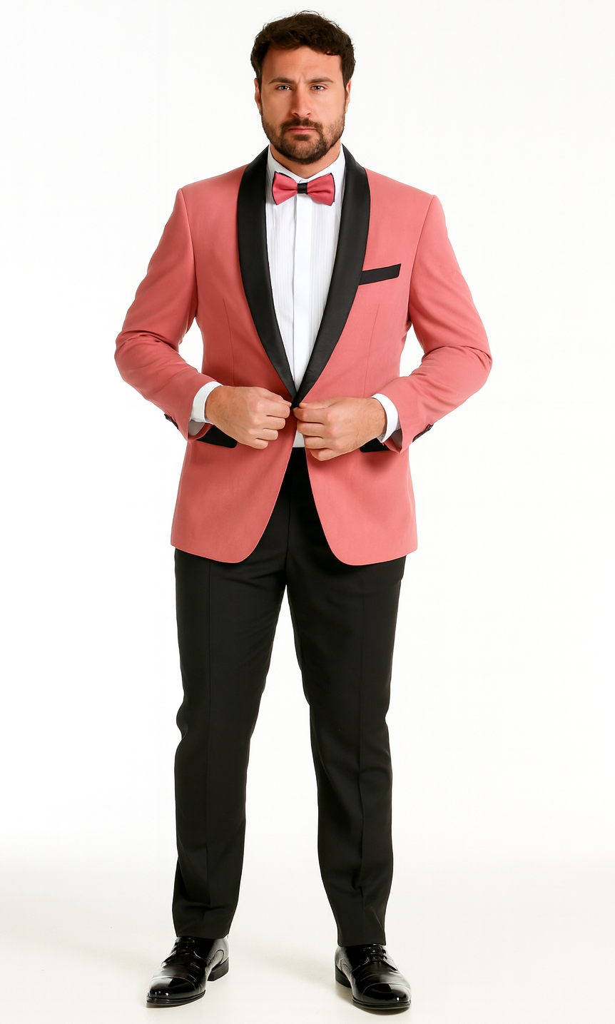 Mauve Velvet Tuxedo Jacket with Shawl Lapel – Slim Fit