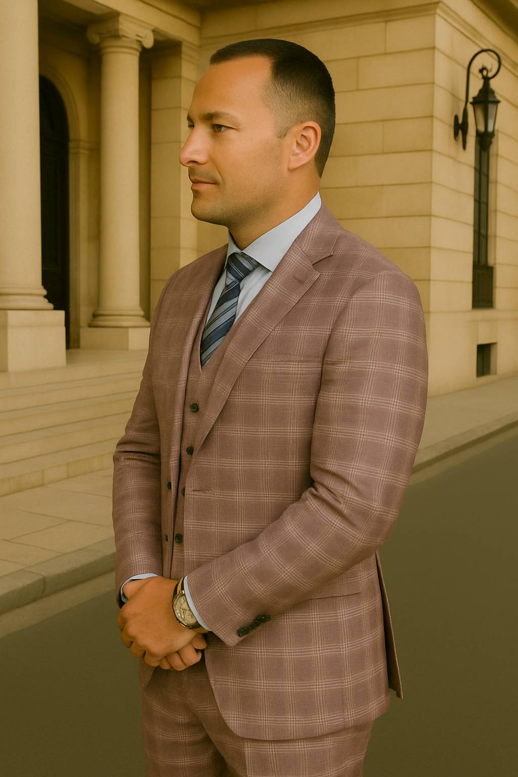 Italian 3-Piece Wool Suit Modern Fit by Statement