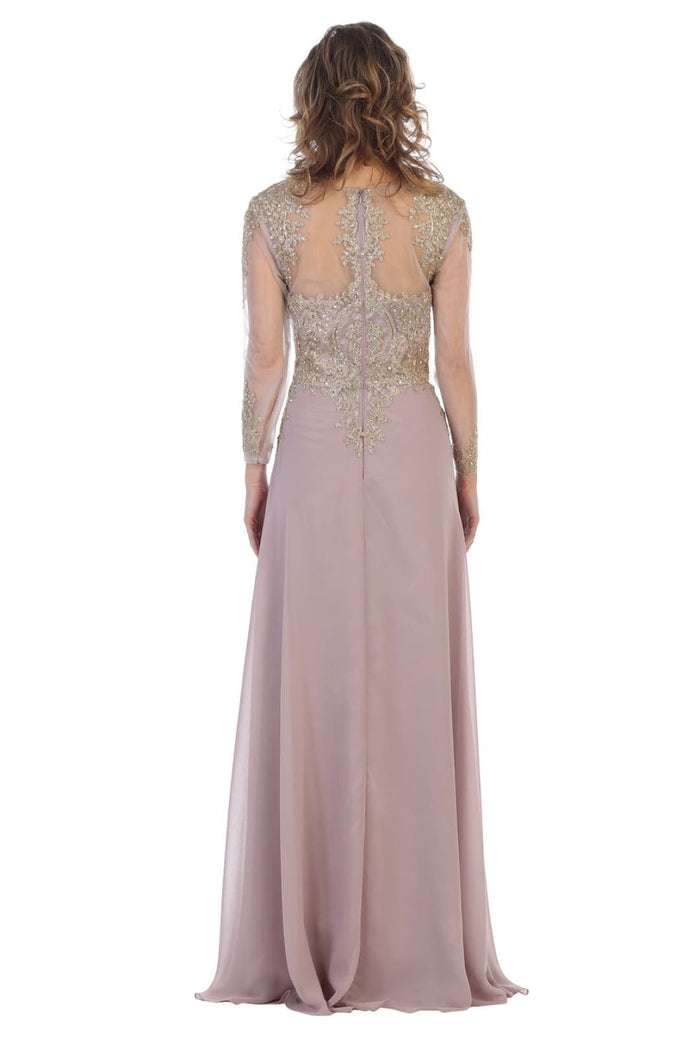 Plus Size Long Evening Gown Maxi Formal Dress for Women By May Queen MQ1549