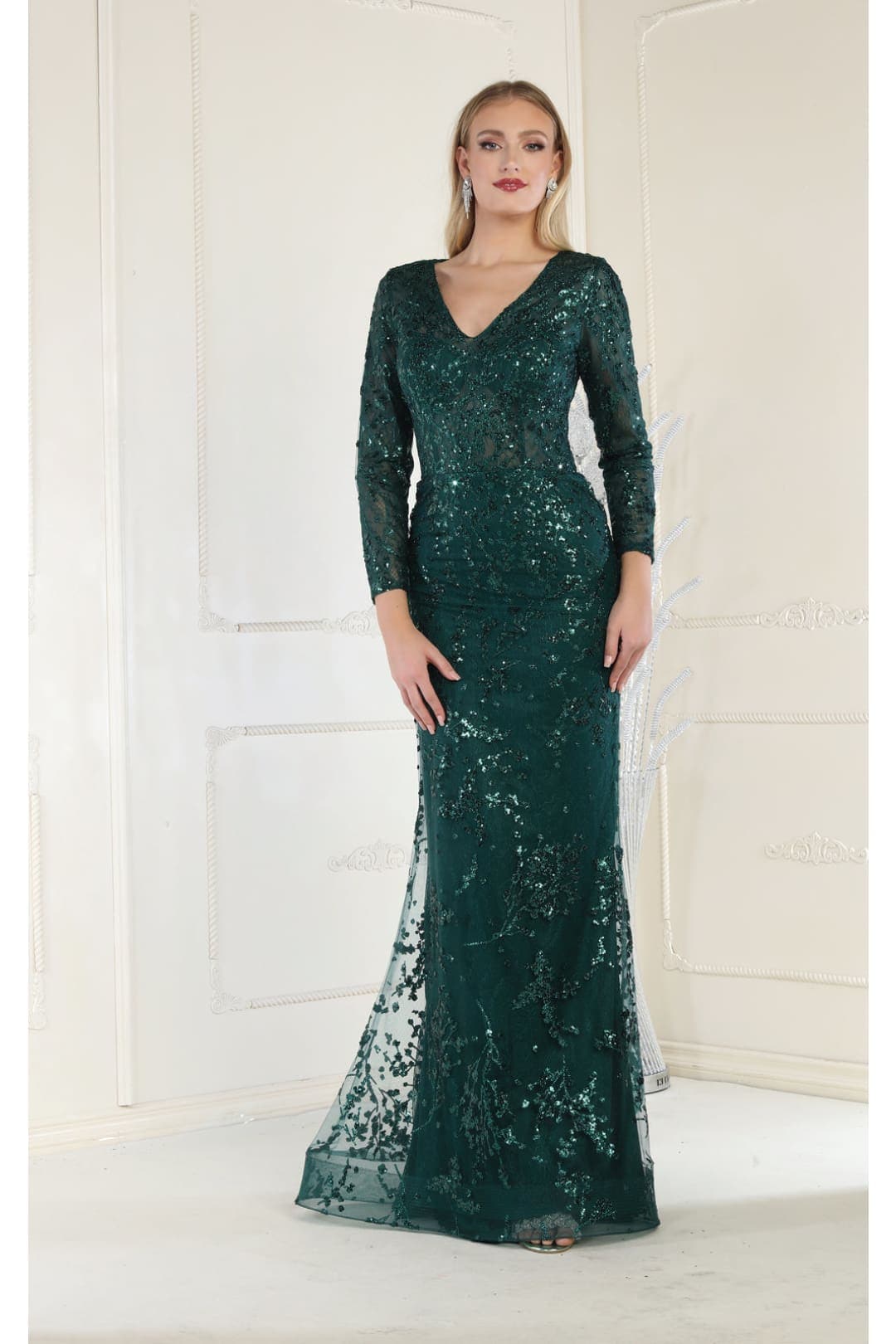 Plus Size Long Evening Gown Maxi Formal Dress for Women By May Queen MQ1850