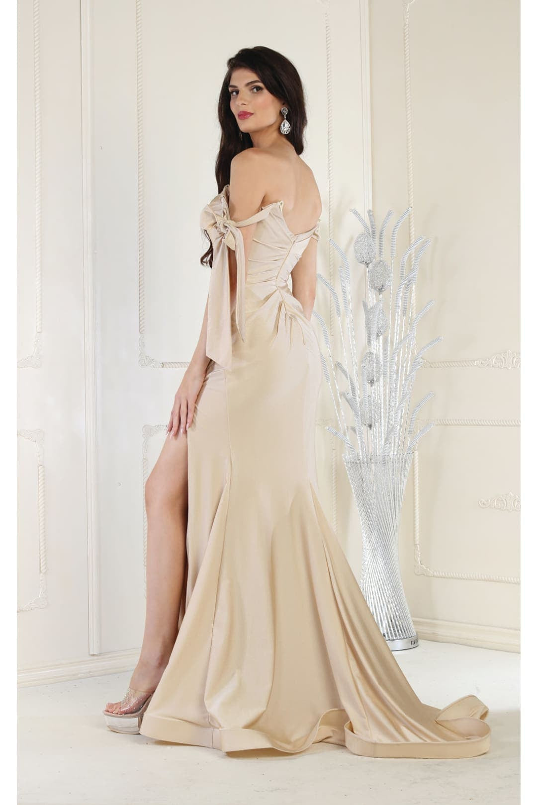 Prom Dress Stretchy Off The Shoulder Plus Size Gown for a Wedding Guest