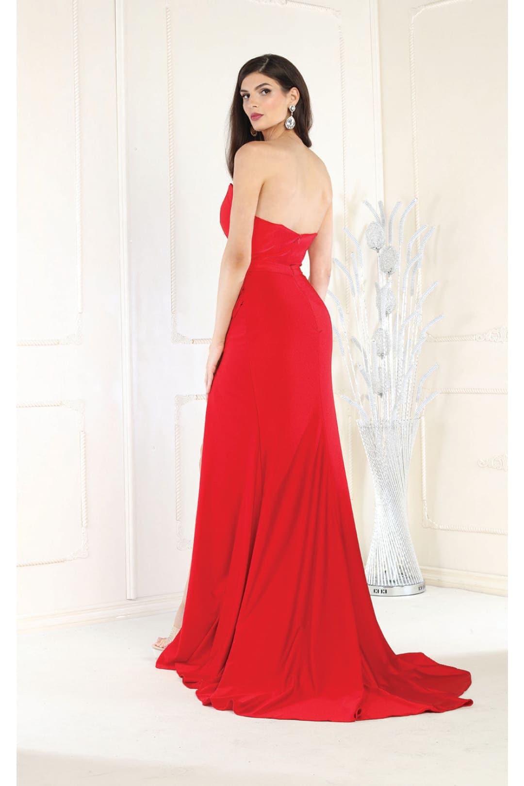 May Queen MQ1946 Strapless Ruched Prom Dress