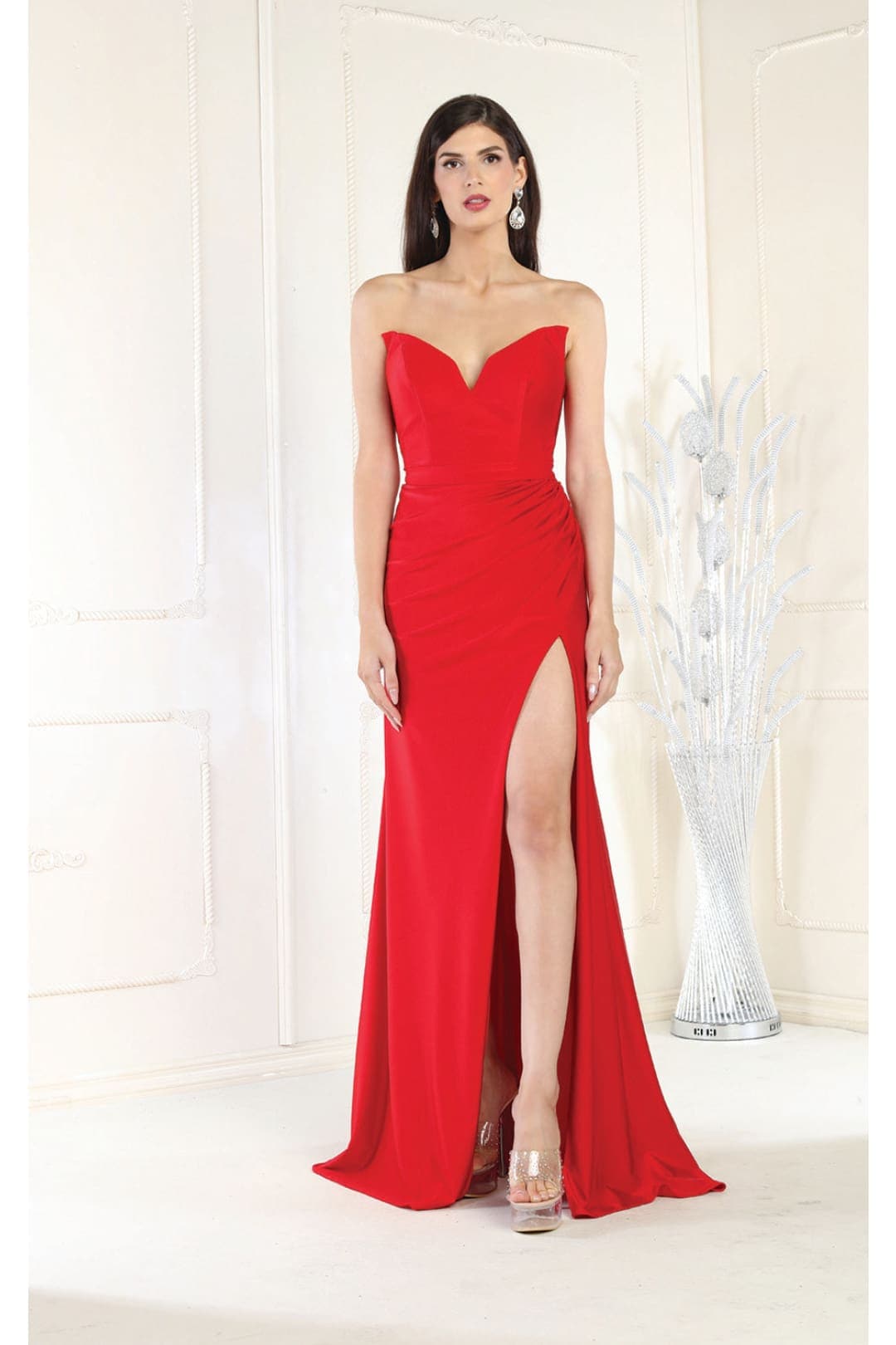 May Queen MQ1946 Strapless Ruched Prom Dress
