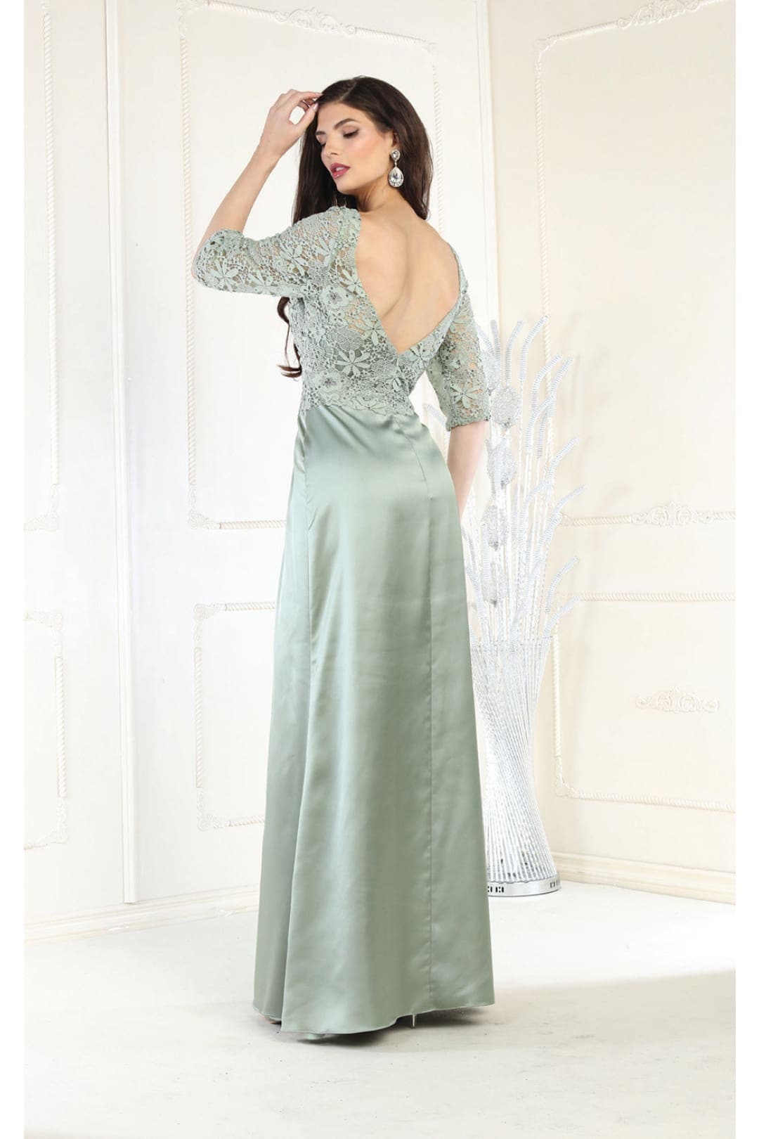 May Queen MQ1969 Embroidered Mother Of The Bride Gown