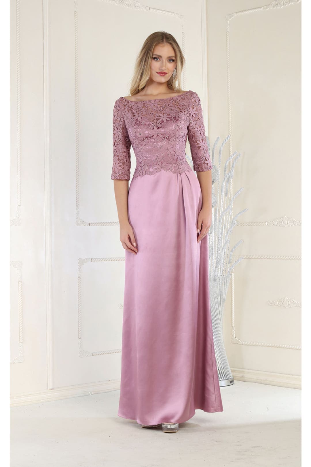 May Queen MQ1969 Embroidered Mother Of The Bride Gown