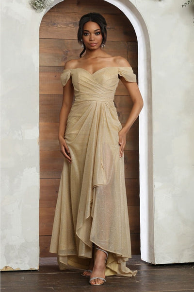May Queen MQ2063 Off-Shoulder Mother of the Bride Ruched Gown-New Collection