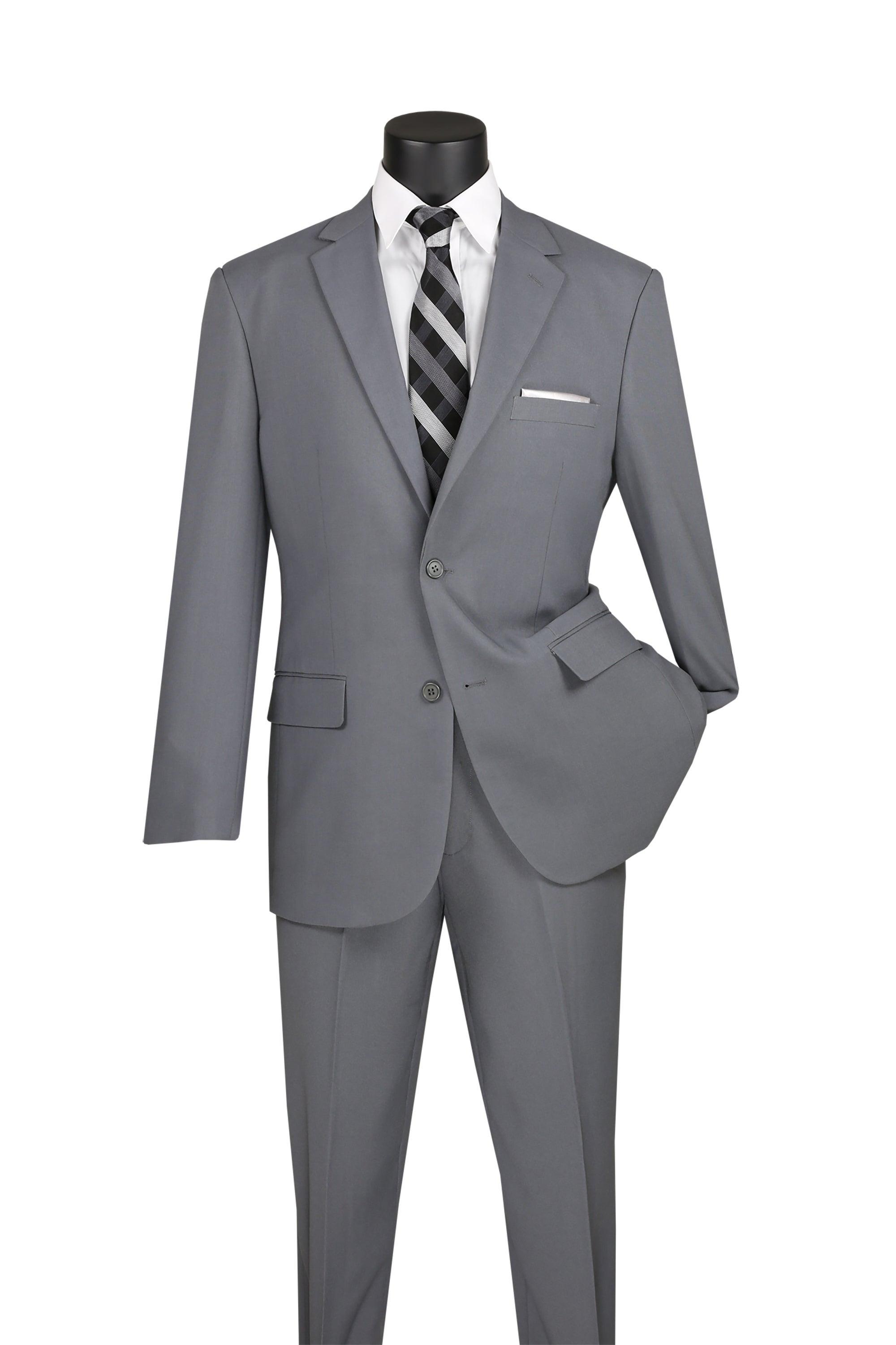 Medium Grey 2 Piece Regular Fit Suit by Vinci