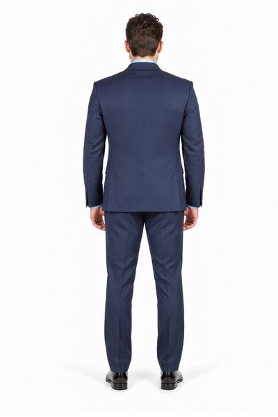 Men Dark Navy Blue Suit For Men 3 Piece Suit Slim Fit With Double Vested