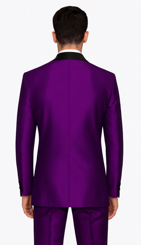 Dark Purple Tuxedo Shawl Collar Jacket