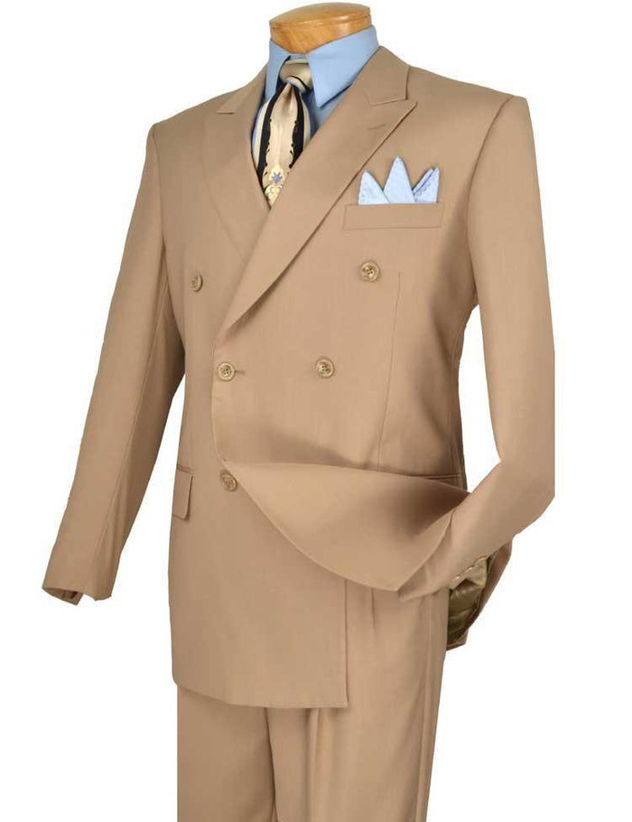 Men's Executive Double Breasted Suit Beige