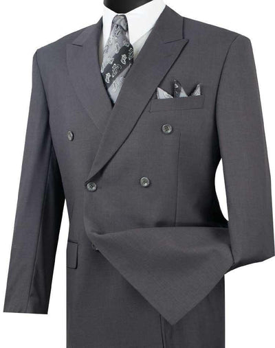 Heather Gray Double Breasted Regular Suit