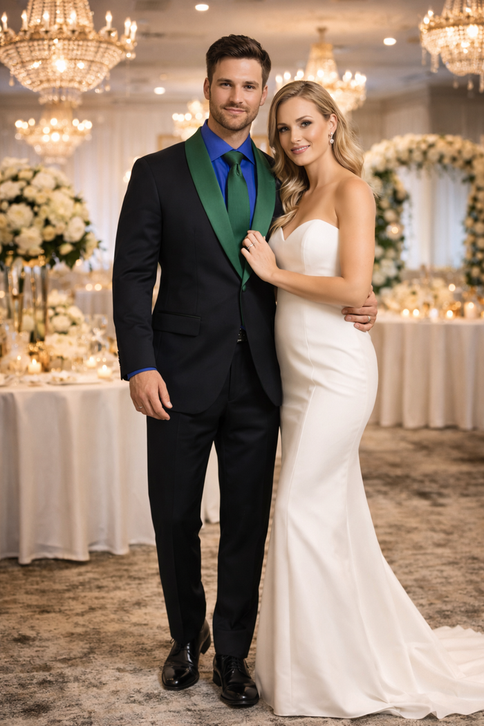 Men's Elegant Shawl Lapel Wedding Tuxedo Blazer for Formal Events