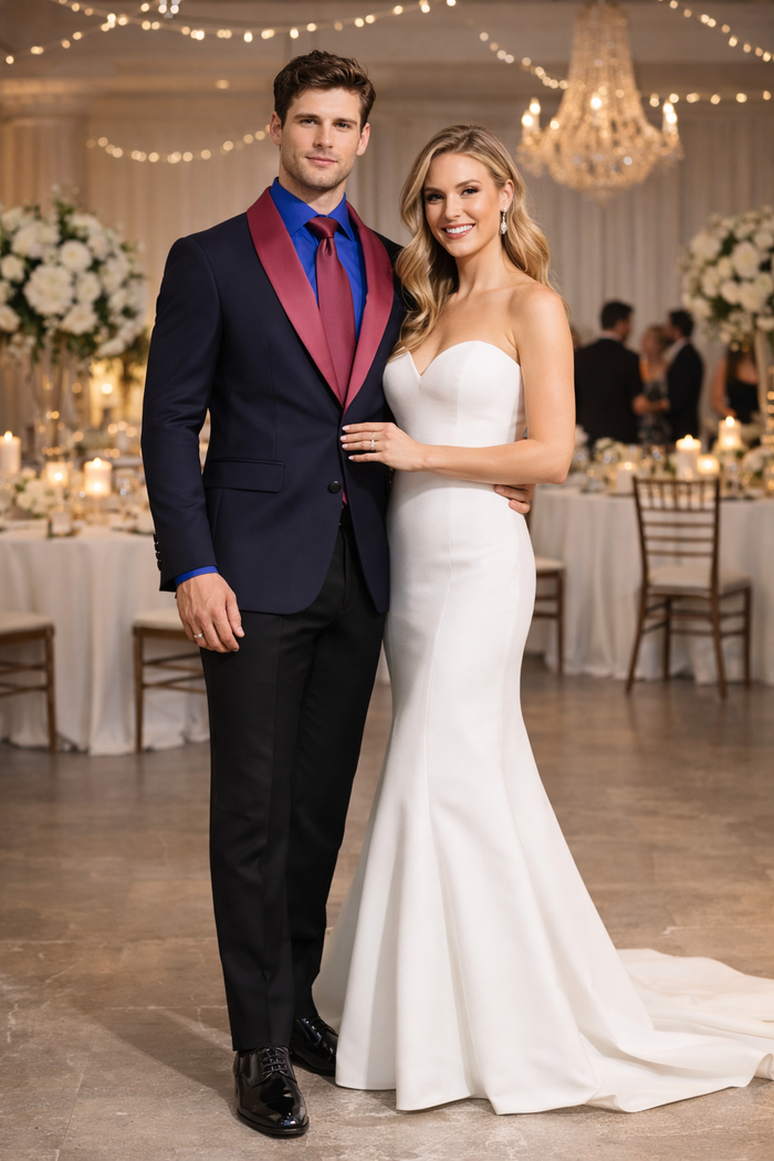 Men's Elegant Shawl Lapel Wedding Tuxedo Blazer for Formal Events