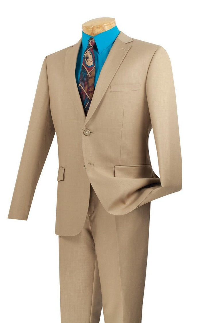Men's Ultra Slim Fit Beige Suit by Vinci