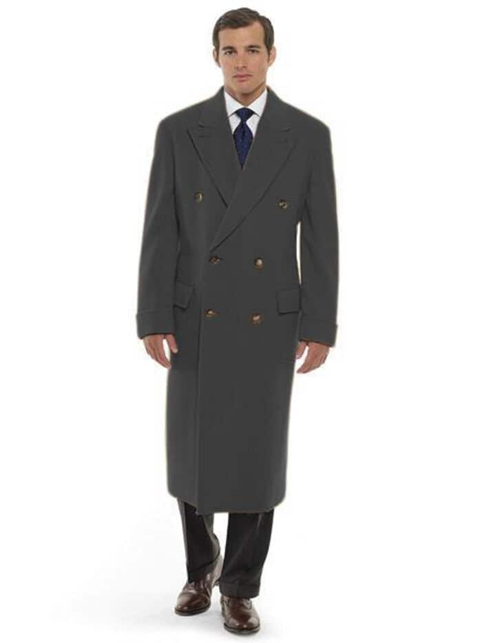 Men's 44" Double Breasted Wool Overcoat
