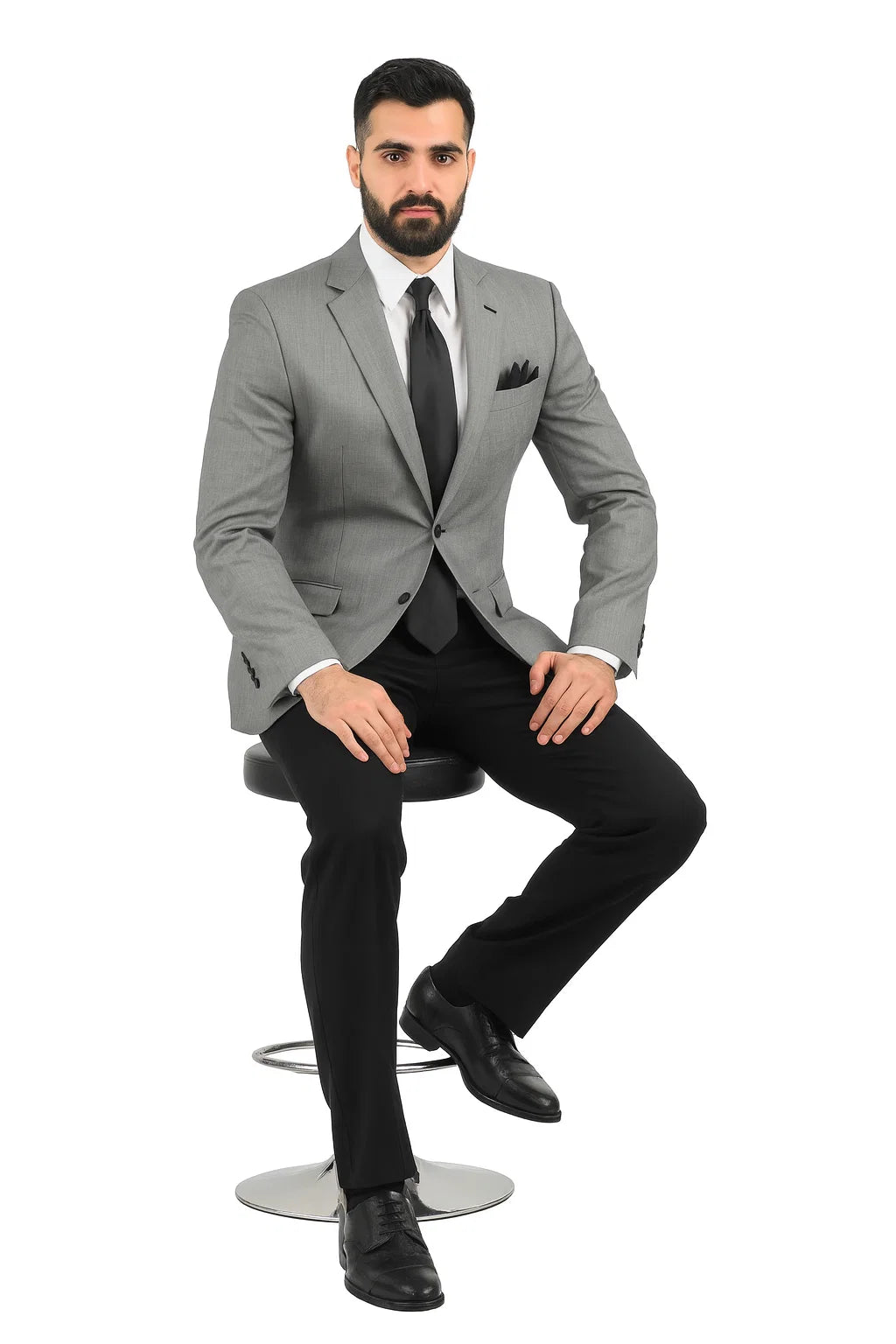 Men's 100% Luxurious Wool Sport Coat Black houndstooth checkered