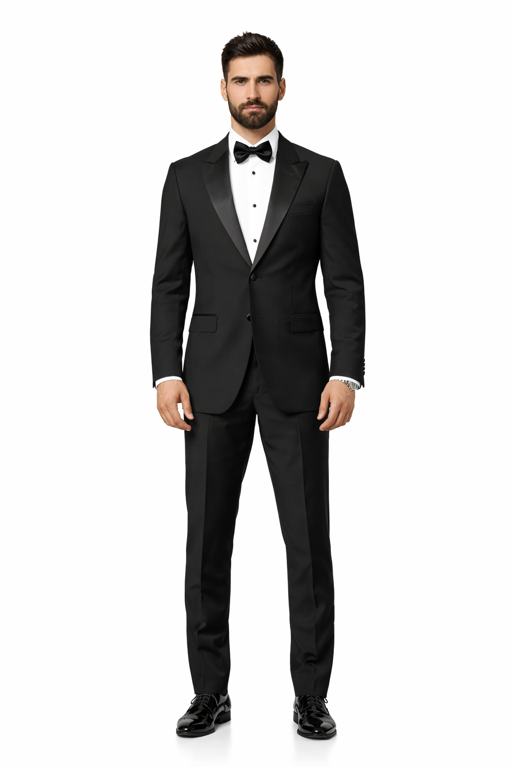 1920s 2-Button Black Gatsby Tuxedo
