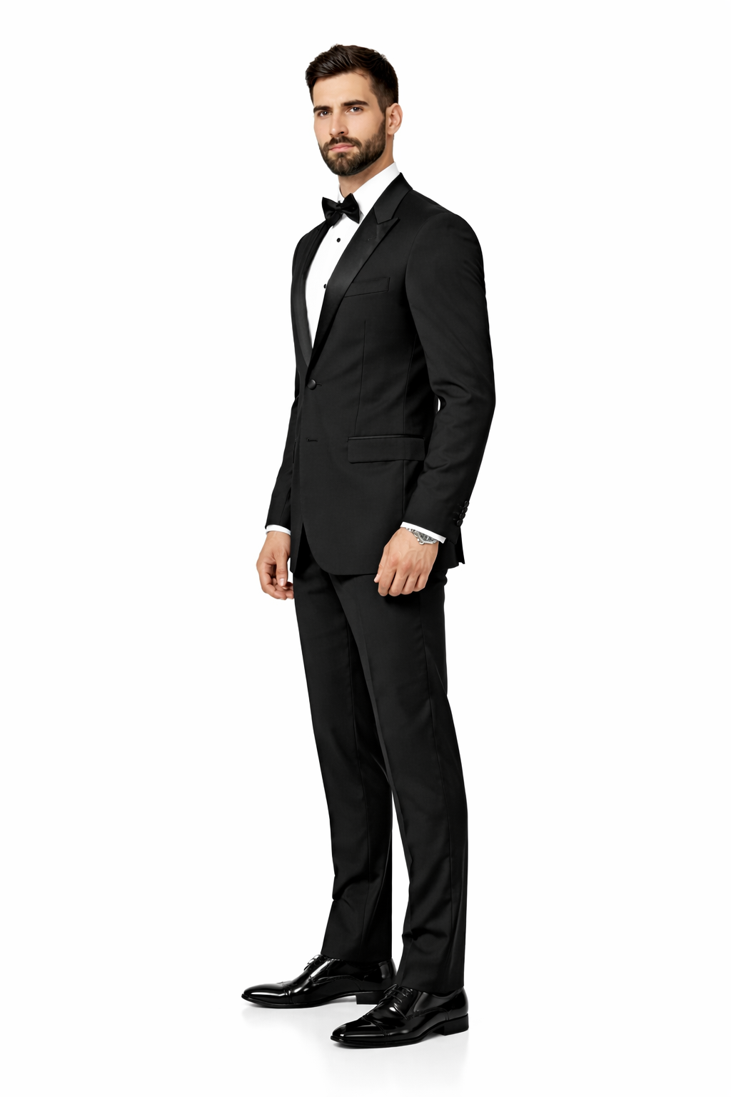 1920s 2-Button Black Gatsby Tuxedo