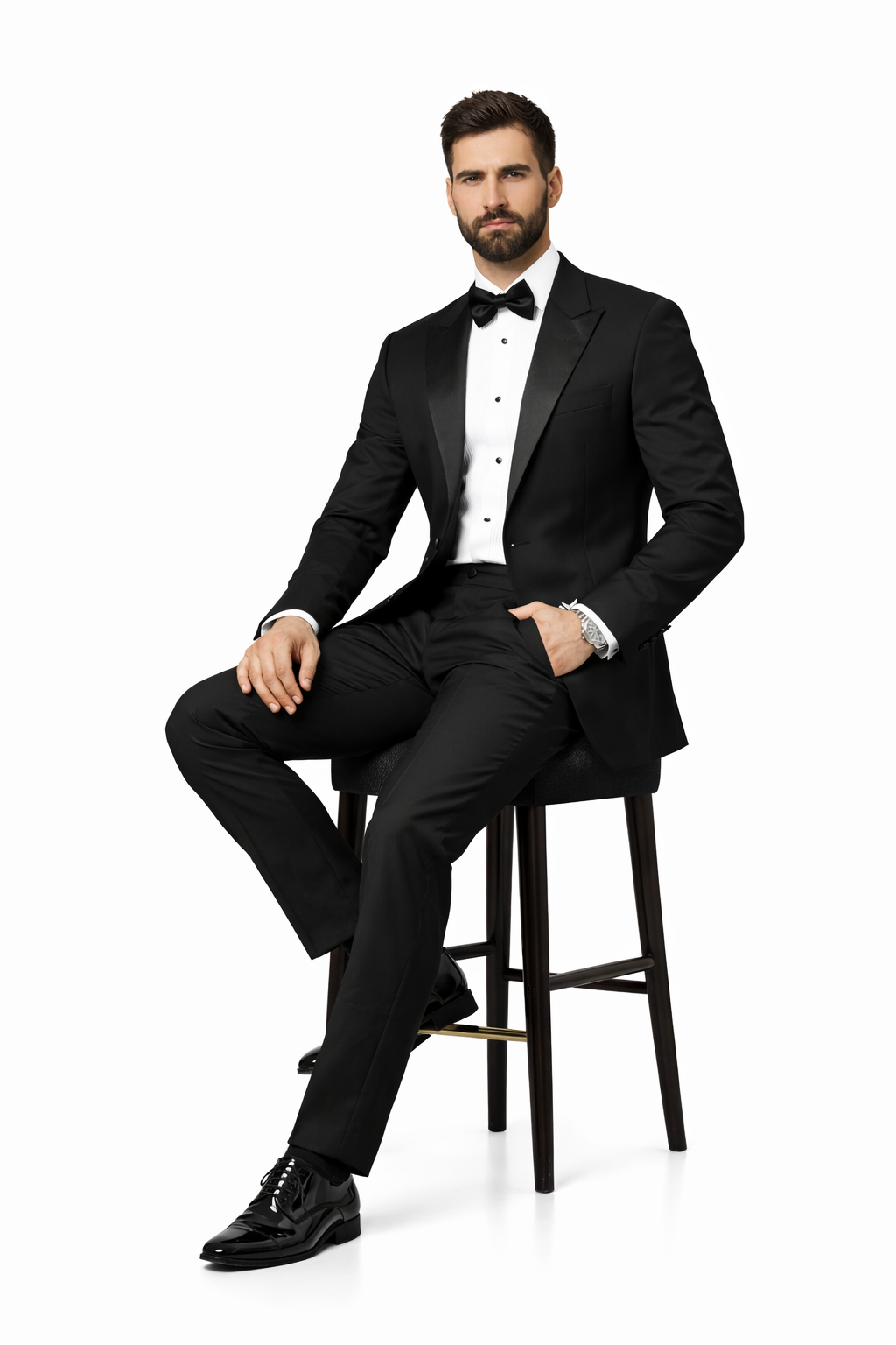 1920s 2-Button Black Gatsby Tuxedo
