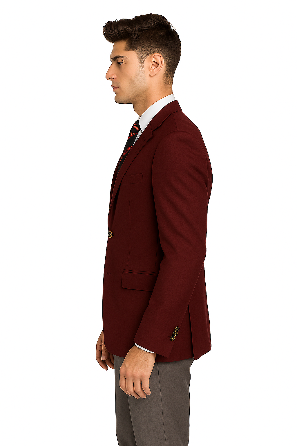 Men's 2 Button Burgundy ~ Maroon ~ Wine Color Blazer Sport Coat
