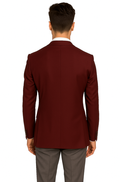 Men's 2 Button Burgundy ~ Maroon ~ Wine Color Blazer Sport Coat