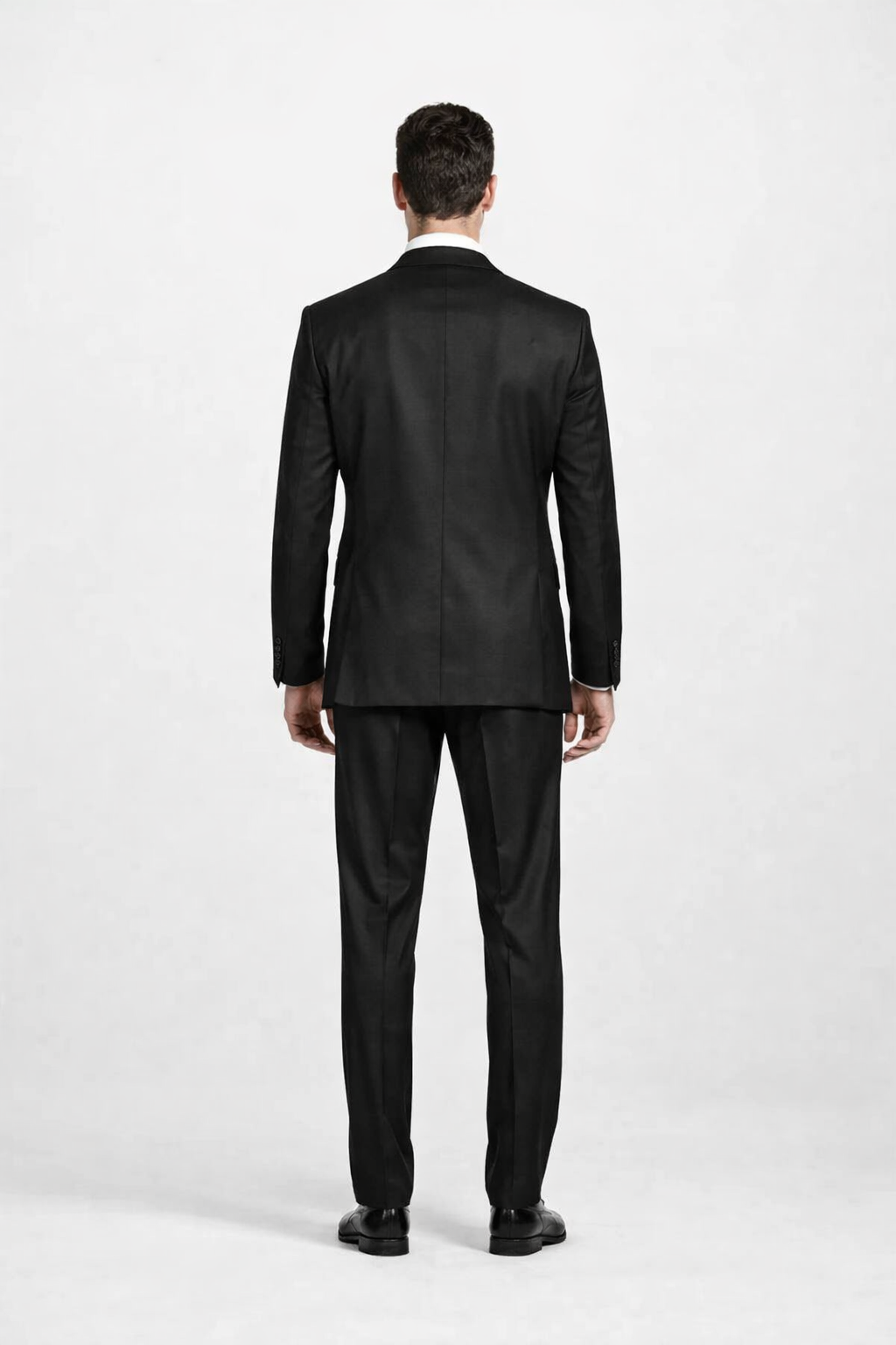 Men’s 2 Button Classic Fit Suit - Black Pleated Pants Notch Lapel Side Vents