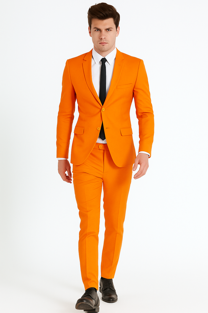 Men's 2 Button Orange Suit