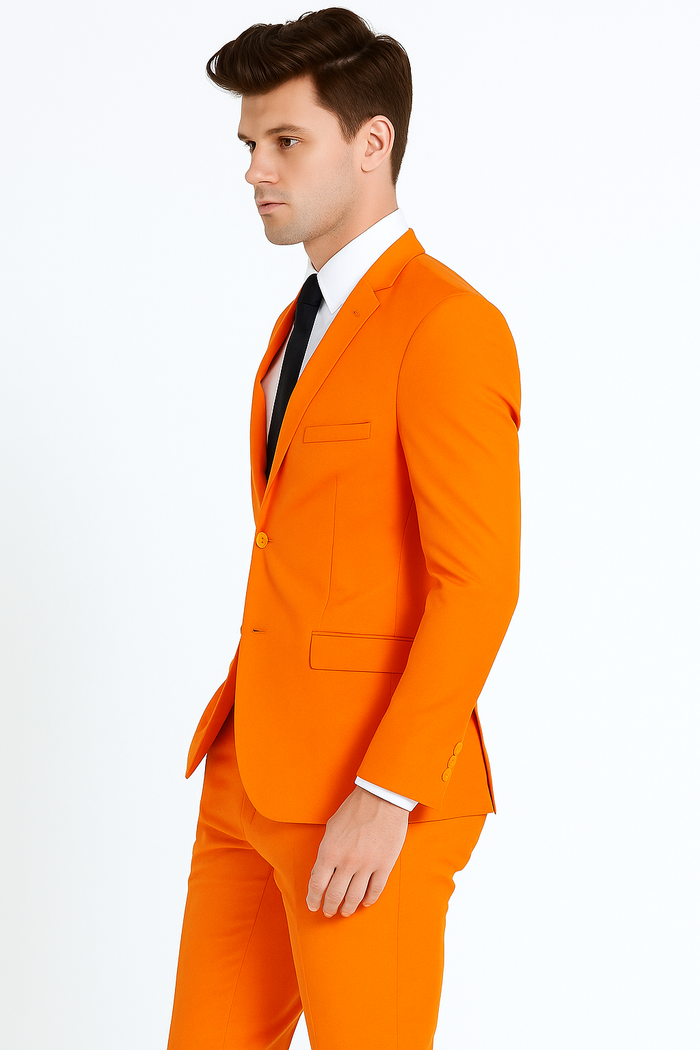 Men's 2 Button Orange Suit