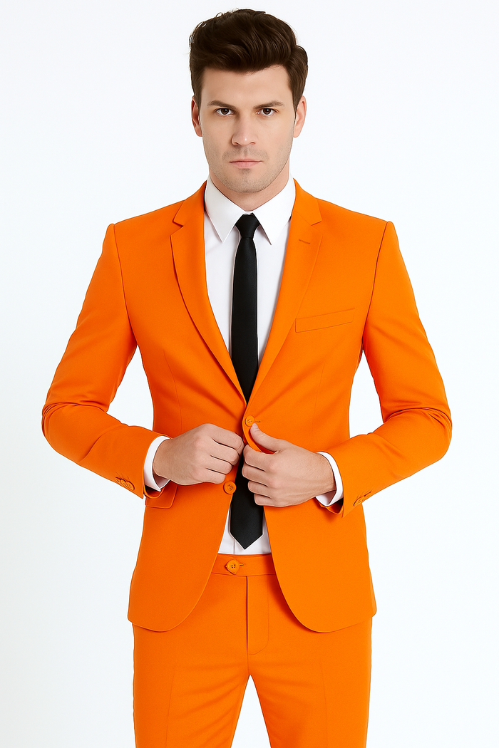 Men's 2 Button Orange Suit