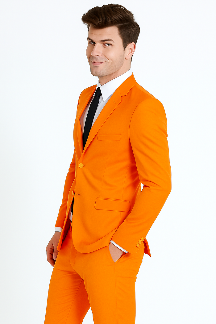 Men's 2 Button Orange Suit
