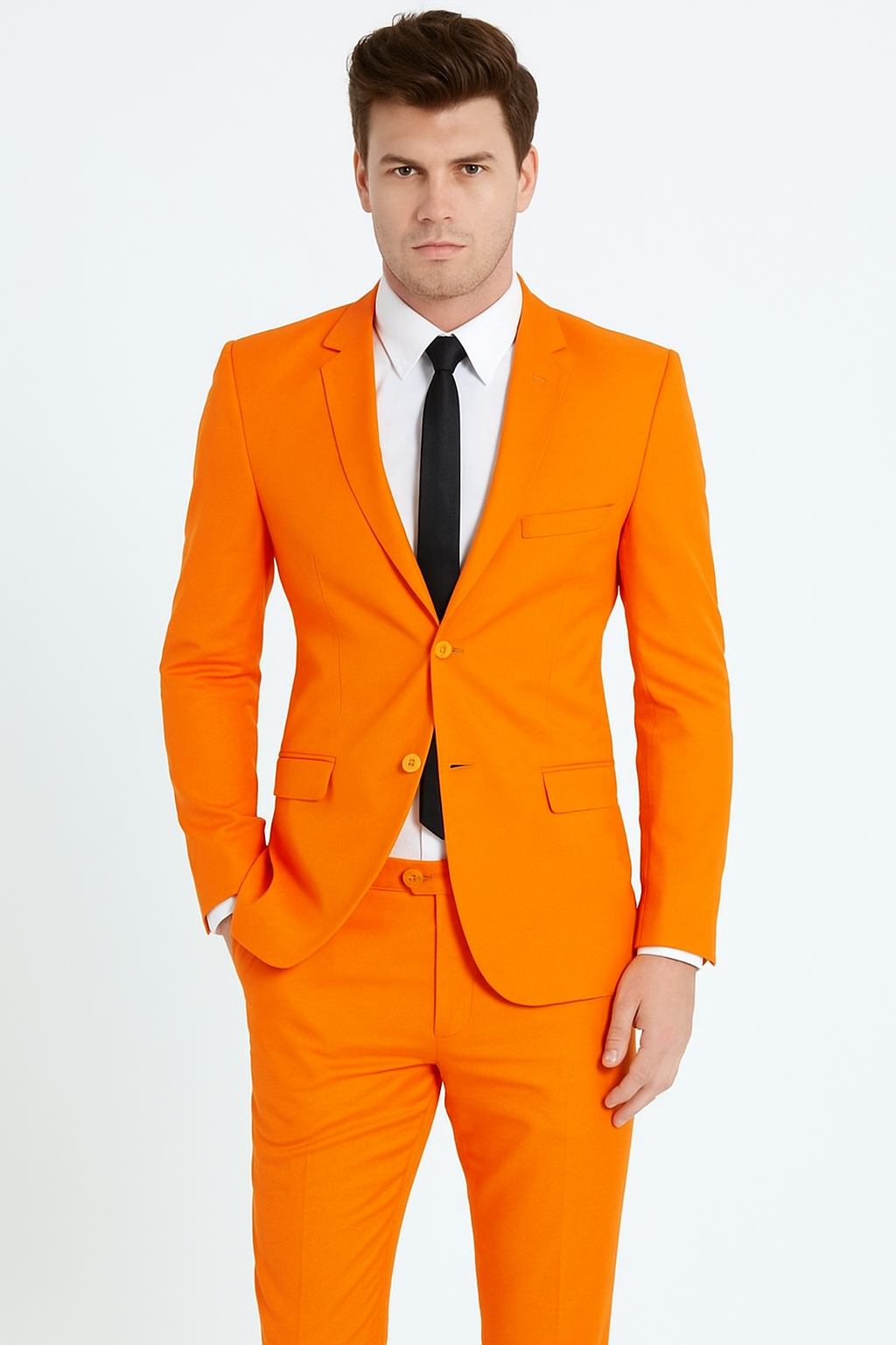 Men's 2 Button Orange Suit