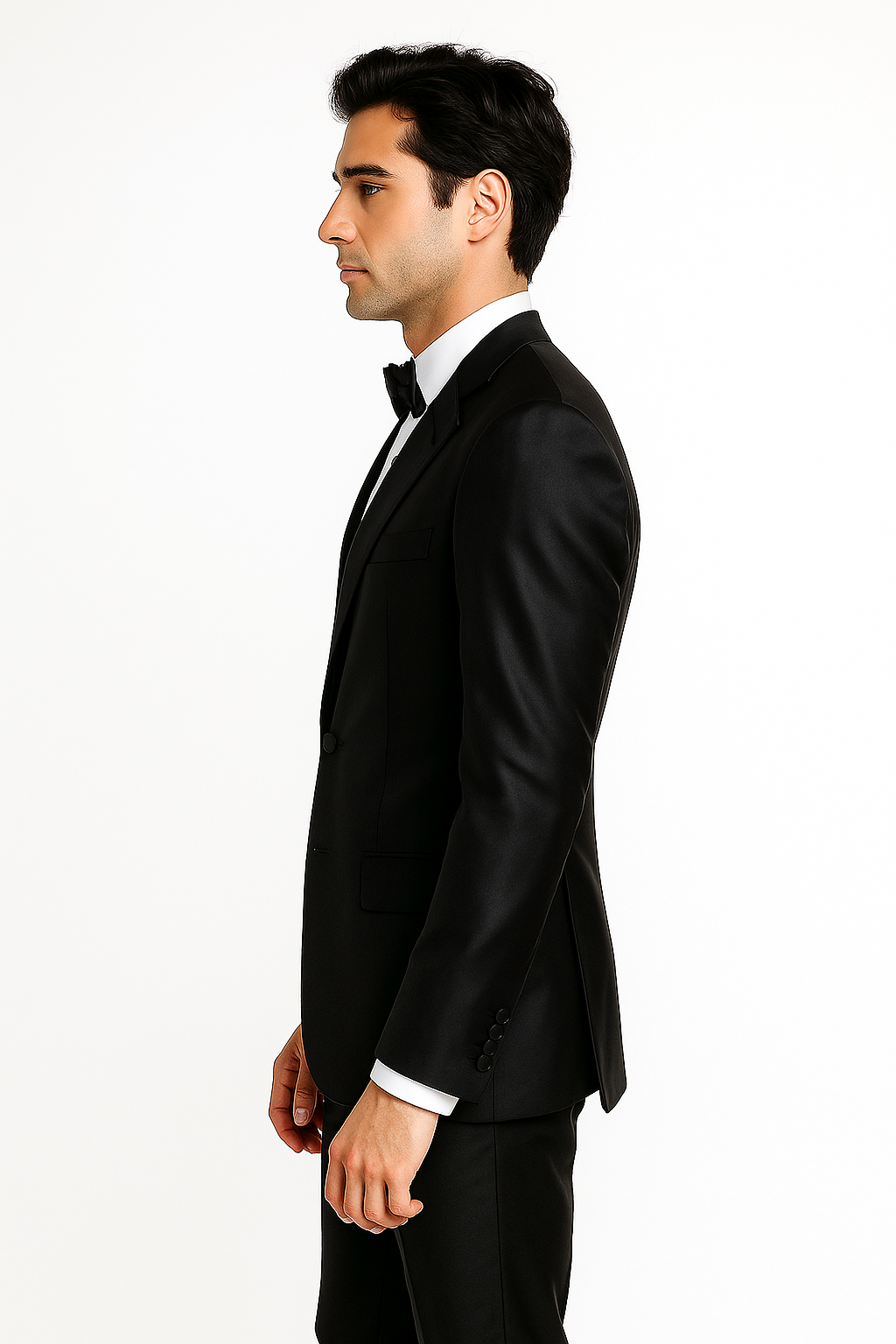 Men's 2 Buttons Suit Shiny ~ Sharkskin Flashy Charcoal Grey or Black or Dark Navy Blue Suit