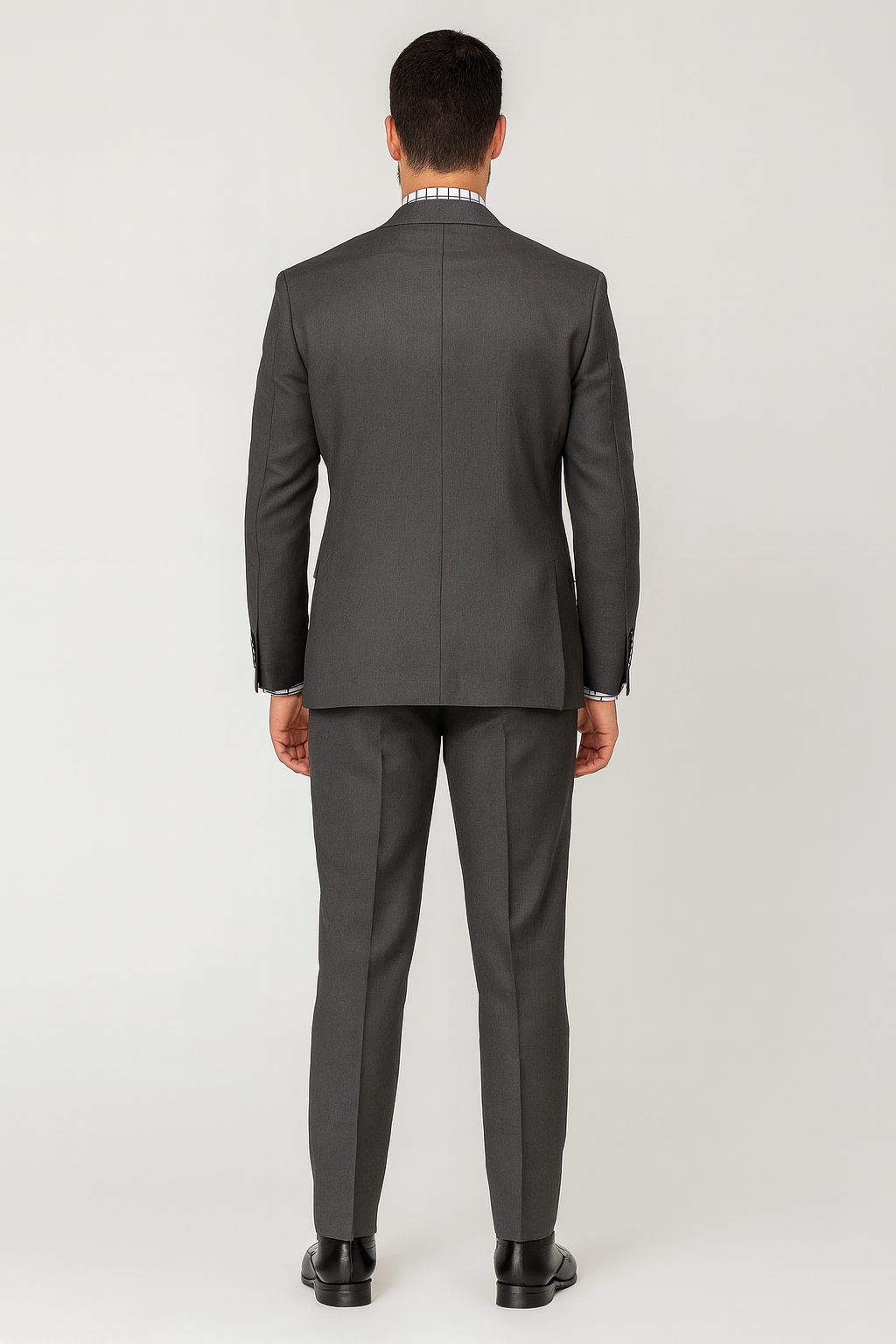 Men's 3 Button Sharkskin Grey Cheap Priced Business Suits Clearance Sale