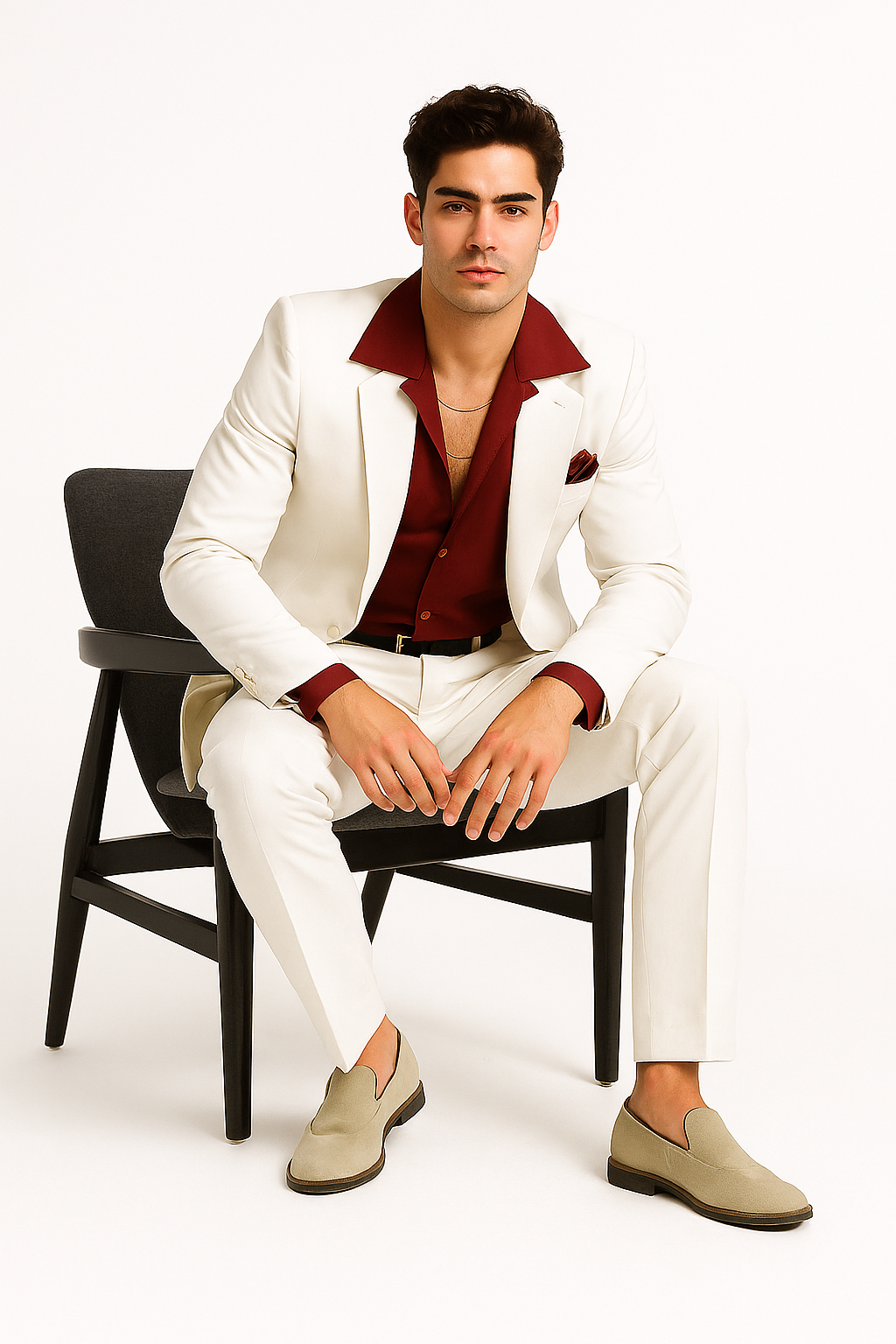 Scarface White Suit Red Shirt Set