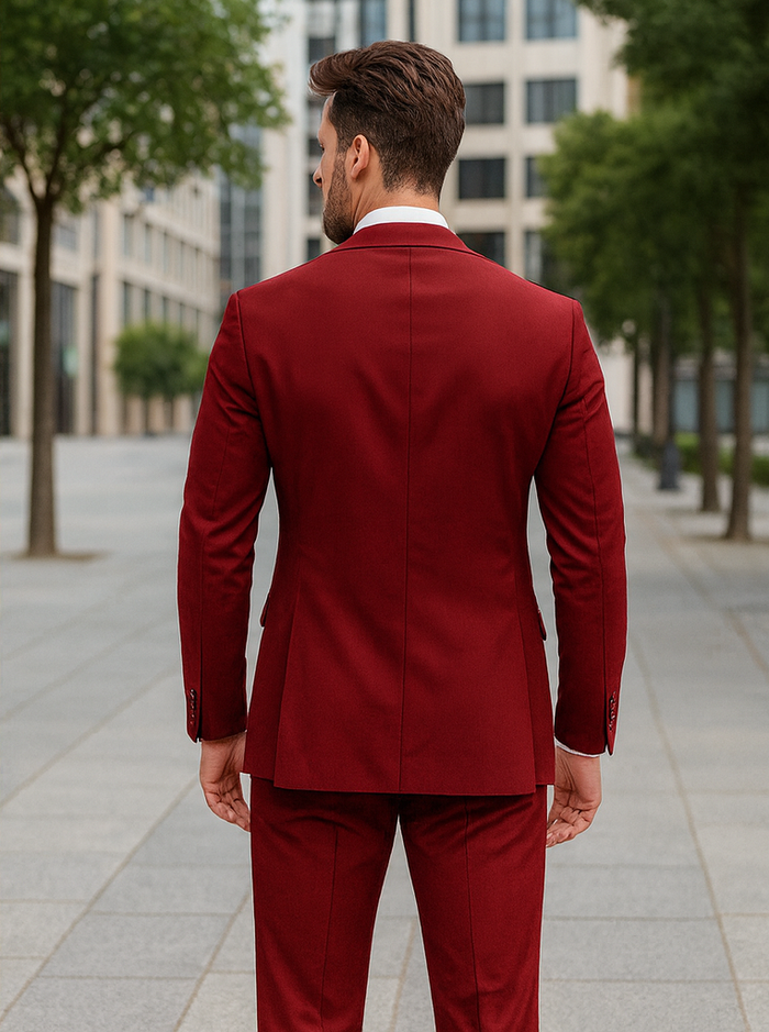 Basic 2 Button Classic Fit Poplin Suit by Vinci