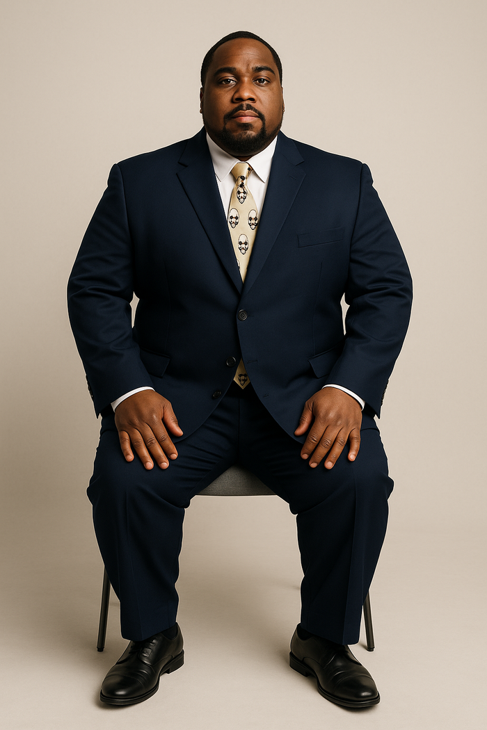 Suits For Big Man BIG & TALL CHARCOAL Discounted Sale Up to Size 82 SUIT HAND MADE - Color: Dark Grey Suit