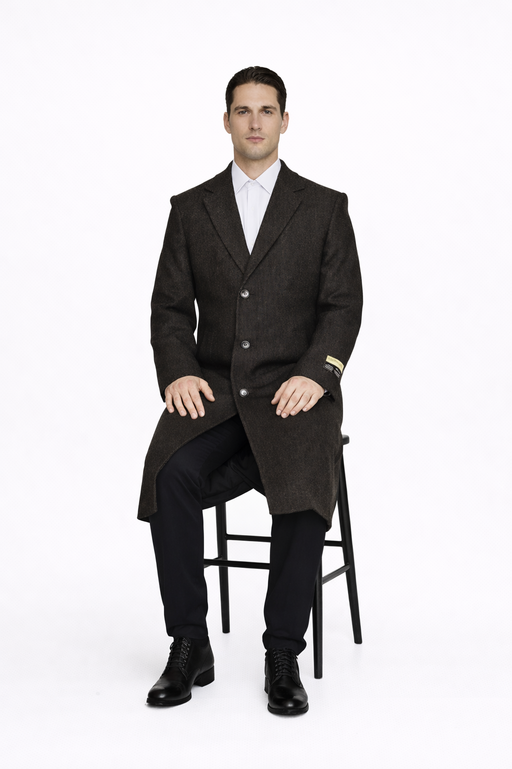 Men's Big And Tall Overcoat Long Men's Dress Topcoat - Winter coat 4XL 5XL 6XL Brown