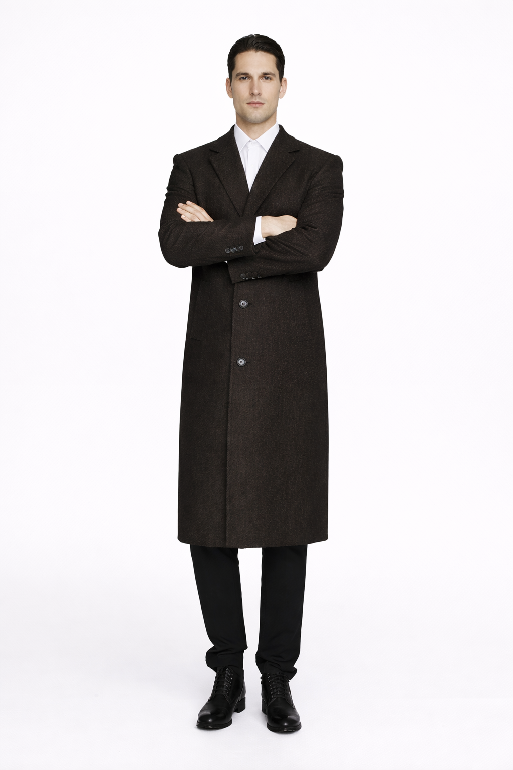 Men's Big And Tall Overcoat Long Men's Dress Topcoat - Winter coat 4XL 5XL 6XL Brown