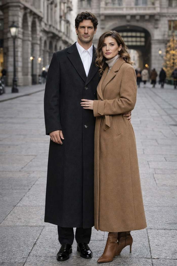 Men's Big And Tall Overcoat Long Men's Dress Topcoat - Winter coat 4XL 5XL 6XL Charcoal