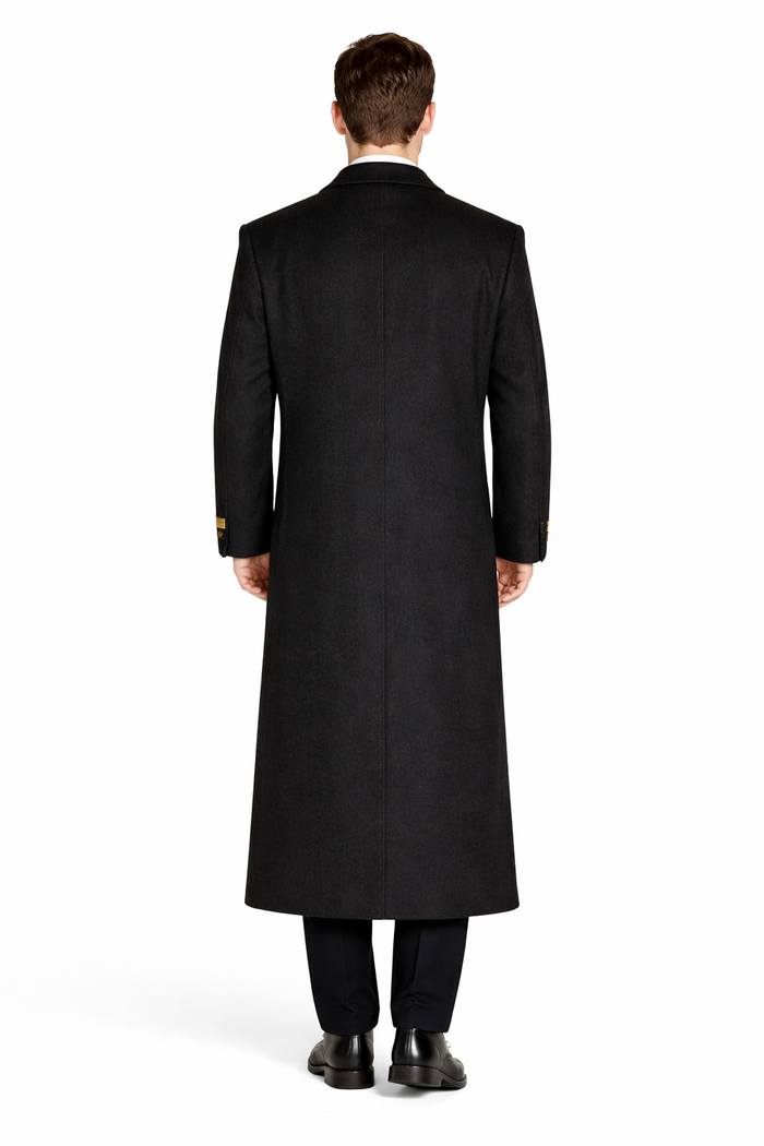 Men's Big And Tall Overcoat Long Men's Dress Topcoat - Winter coat 4XL 5XL 6XL Charcoal