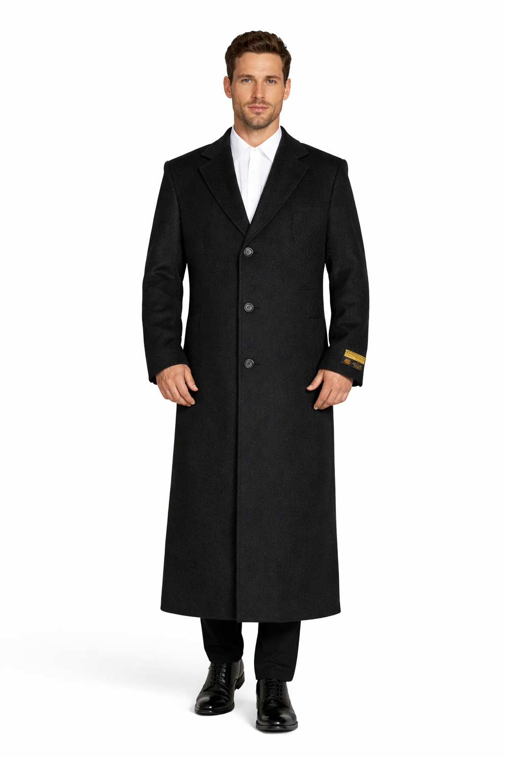 Men's Big And Tall Overcoat Long Men's Dress Topcoat - Winter coat 4XL 5XL 6XL Charcoal