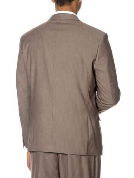 Taupe Pinstripe Children Kids Boys Suits for Men One Center Back Notch Collared Classic